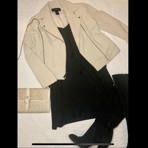Ann Taylor Cream Moto Jacket